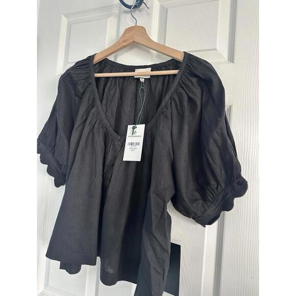 Tuckernuck Black Linen Tully Top $128 NWT Extra Large XL - Picture 5 of 7